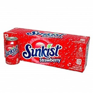 Sunkist Strawberry American Soda 12oz (355ml) - 12 Pack